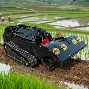 Motoculteur rotatif télécommandé sur chenilles pour la culture des sols agricoles sur terrains accidentés - Product Image 1