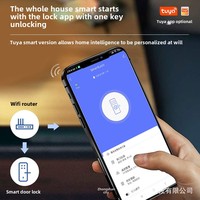 Stockage de données en nuage connecté en WiFi Serrure intelligente de poignée de porte Système de gestion des fabricants de portes en bois à usage intensif Carte d'hôtel Lockly