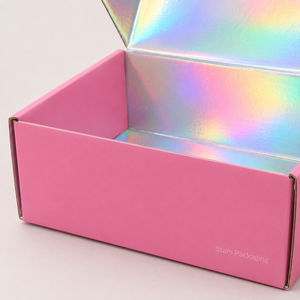 Boîte cadeau holographique rose pour cosmétiques, emballage d'abonnement pour vernis à <span class=keywords><strong>ongles</strong></span>, boîte d'expédition en carton ondulé personnalisée - Product Image 4