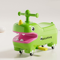 Vente en gros d'usine, voiture jouet en plastique à monter, voiture à bascule pour enfants, scooter à quatre roues en forme de dinosaure pour jouer à l'intérieur et à l'extérieur