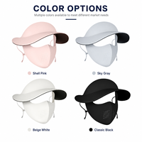 Meiyang RS047 Chapeau de soleil coréen 3D à découpe et refroidissement, masque facial, protection UV, tissu respirant en soie glacée, boucle d'oreille réglable