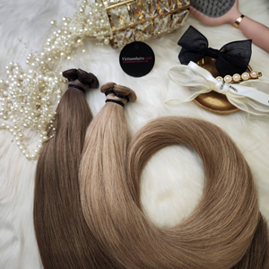 Extensions de cheveux humains vierges vietnamiens de luxe, tissage Genius, double épaisseur, cuticules intactes, vente en gros - Product Image 3