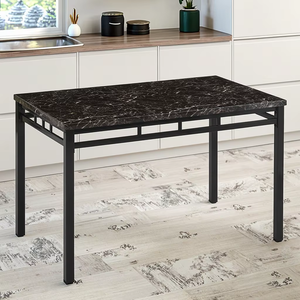 Set <span class=keywords><strong>da</strong></span> 5 Pezzi: 1 Tavolo e 4 Sedie, Tavolo in Finto Marmo e Sedie in Ecopelle, per <span class=keywords><strong>Cucina</strong></span>, <span class=keywords><strong>Soggiorno</strong></span>, Villa o Appartamento in Stile Rustico - Product Image 5