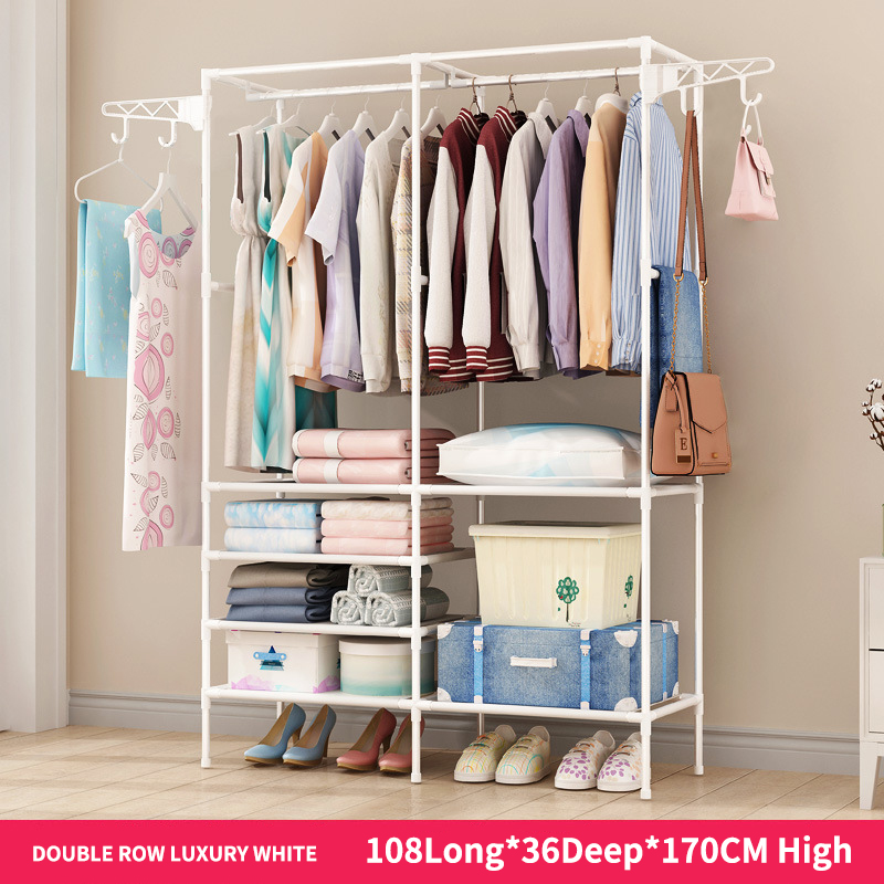 Perchero de pared doble, color blanco.