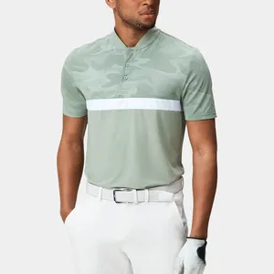 T-Shirt Polo à manches courtes en coton extensible pour homme, impression personnalisée, Logo camouflage vert, vente en gros