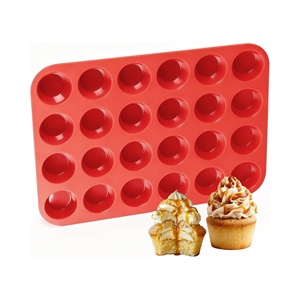 24 Mini Moldes de Silicona para Muffins y Cupcakes, Reutilizables, para Hornear en Casa - Product Image 1