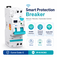 Disjoncteur intelligent Tuya WiFi RCBO 1P+N 40A avec télécommande et protection contre les fuites électriques