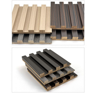Système de revêtement mural rainuré écologique et imperméable TianGe, placage bois massif, panneau acoustique pour hôpital, hôtel, villa, style moderne - Product Image 1