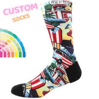 Vente en gros Design personnalisé LOGO Impression 3D Chaussettes de sublimation Chaussettes blanches vierges à tube court