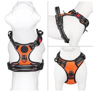 高品質カスタムデザイナー反射リバーシブルヘビーデューティ引き無し調整可能犬用ハーネスとリーシュ高級ファッションスカーフ - Product Image 2