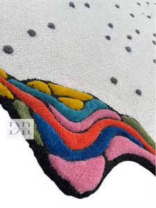 Alfombra de lana Multicolor de lujo con mechones a mano con patrón sólido único tamaño personalizado arte moderno decoración del suelo del hogar para comedor - Product Image 4