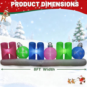 Letras Navideñas Inflables HOHOHO de 8 Pies con Luces LED Brillantes, Impermeables IP44, Decoración Navideña Ecológica para Jardín y Hogar - Product Image 5