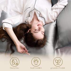 Taie d'<span class=keywords><strong>oreiller</strong></span> rectangulaire de luxe en soie 100% pure mûrier 19 Momme, double face à pois, pour cheveux et peau, 1 pièce <span class=keywords><strong>40x80</strong></span> cm - Product Image 4