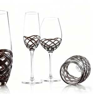 Lụa Đen Thiết Kế Rượu Vang Thủy Tinh Ly Đám Cưới Cổ Điển Thời Trung Cổ Ly Thiết Lập Thích Hợp Cho Các Bên Kinh Doanh Và Hàng Ngày Gia Đình Sử Dụng - Product Image 2