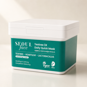 Mascarilla Facial Diaria de Árbol de Té Seoulface 3X, 36 Unidades, Mascarilla Vegana Calmante y Equilibrante para la Piel - Product Image 2