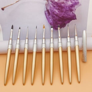 High Quality Nylon Nail Hair <b>Brush</b> Set with Metal Pen Holder Custom Logo Support for Nail Salon - Product Image 1