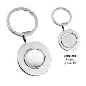 Porte-clés de golf en métal creux de 25 mm de diamètre, cadeau promotionnel - Product Image 1