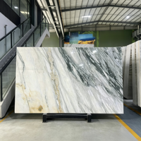 Dalle de marbre naturel poli, résistant aux hautes températures, grand format, pour sublimer la décoration intérieure des projets de villas