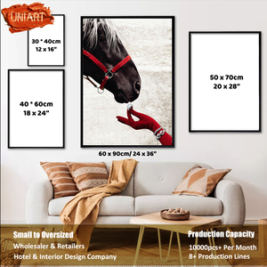 Peintures murales équestres de qualité galerie en gros, impressions sur toile en porcelaine cristalline, <span class=keywords><strong>peinture</strong></span> numérique de chevaux, décoration murale - Product Image 5