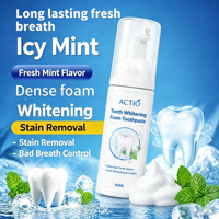 Mousse dentifrice blanchissante à la menthe, nettoyage en profondeur, éliminateur de taches, format voyage, produit d'hygiène bucco-dentaire