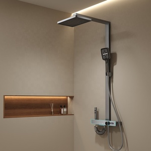 <span class=keywords><strong>TIKTOK</strong></span> Sistema de ducha de cascada de latón blanco con pantalla tipo teclado de piano, montado en la pared, grifo para baño y bañera - Product Image 5