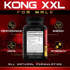 Pastillas Kong XXL Ultimate para el Rendimiento Masculino - 60 Tabletas, Aumento de 3-6 Pulgadas, Suplemento para Mejorar el Tamaño en 60 Días - Product Image 3