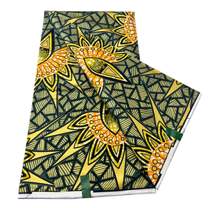 Tissu Imprimé <span class=keywords><strong>Wax</strong></span> Africain 100 % Coton, Vraie Cire Véritable Pour DIY, Robes, Coiffes, Décoration de Vêtements - Product Image 2