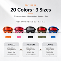Lunettes de soleil pour chien avec verres miroir, sangle réglable, protection oculaire, vente en gros, fournisseur OEM ODM, marque privée