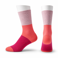 Chaussettes de sport pour hommes, à blocs de couleur, avec bord côtelé, respirantes, pour la course et l'entraînement, ajustement anatomique, coussinées, décontractées