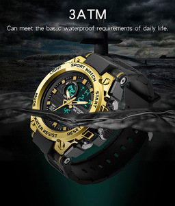 <span class=keywords><strong>Montre</strong></span> <span class=keywords><strong>homme</strong></span> SANDA 739 à double mouvement numérique, grand cadran, bracelet en résine étanche, Relogio Masculino, multifonctionnelle, Montres Hommes - Product Image 3