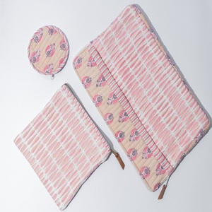 Best Hand Block Printed Customizable Cotton <b>Laptop</b> <b>Sleeve</b> Case Set Lightweight for Office, Travels, Daily Use - Product Image 3