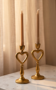 Candle Holder Gold Finish Heart Design Decorative Metal Candlestick Stand Elegant Table Centerpiece for Wedding Home Event Decor - Product Image 2