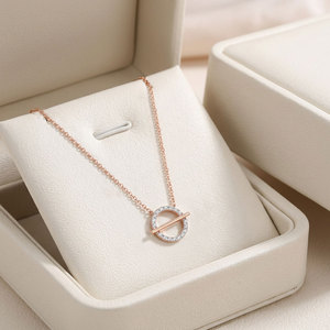 High Quality Wholesale Custom Design Elegant Necklace Jewelry 18K <b>Solid</b> Rose <b>Gold</b> Real Natural Diamond Handmade <b>Pendant</b> Necklace - Product Image 6