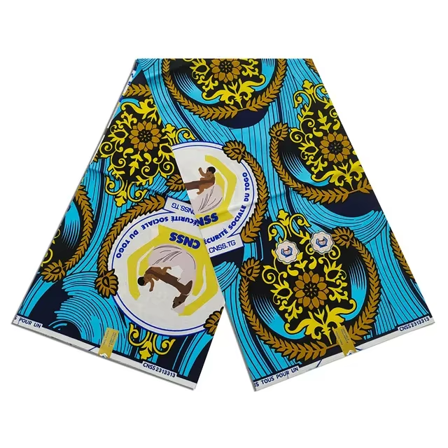 Hot Selling Nigerian Fabric African Wax Print Fabric Glitter Wax Print Ankara 100% Cotton African Fabric Wax Print