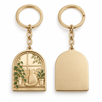 Porte-clés en métal personnalisé avec logo, motif arche botanique, vente en gros, cadeau d'entreprise, fabricant OEM en gros