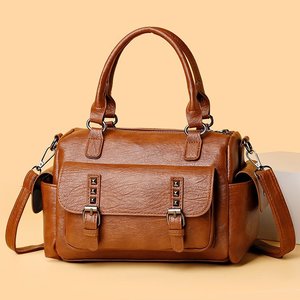 2025夏季新款女式休闲手提包欧美时尚单肩斜挎包大容量复古拉链 - Product Image 6