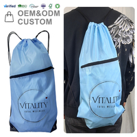 Sacs à dos à cordon de serrage promotionnels de voyage imperméables avec logo personnalisé, polyester 210D, chaussures, gym, sport, sacs à cordon de serrage
