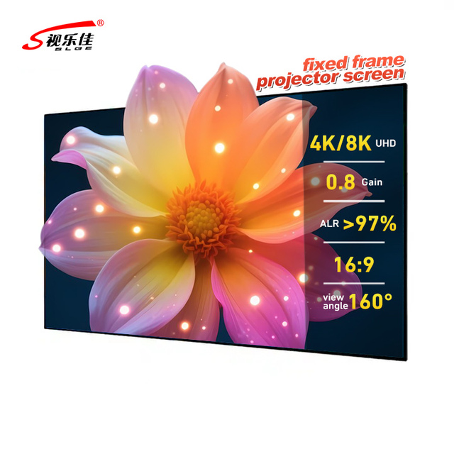 180 Inch Fixed Frame ALR Projector Screen 4K HD 16:9 Ambient Light Rejecting Normal/Long Throw Black 1-Year Warranty