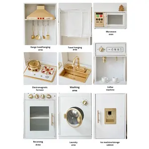 Cucina Giocattolo d'Imitazione <span class=keywords><strong>in</strong></span> <span class=keywords><strong>Legno</strong></span> <span class=keywords><strong>per</strong></span> <span class=keywords><strong>Bambini</strong></span> <span class=keywords><strong>in</strong></span> Stile Moderno Europeo con Fornello Luminoso - Product Image 3
