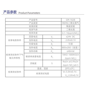 เซ็นเซอร์ตรวจจับก๊าซไนโตรเจนไดออกไซด์ Gm-102b 0.1-10ppm ตรวจจับ No2 แบบเมมส์ บรรจุภัณฑ์เซรามิก - Product Image 1
