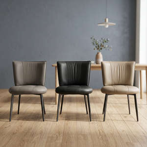 Fauteuil de salon moderne en cuir PU, dossier solide, pieds en métal, design capitonné, mobilier de maison - Product Image 1
