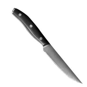 लोकप्रिय गर्म बेच स्टेक चाकू पश्चिमी खाद्य मांस काटने चाकू रसोई खाद्य के लिए दाँतेदार चाकू