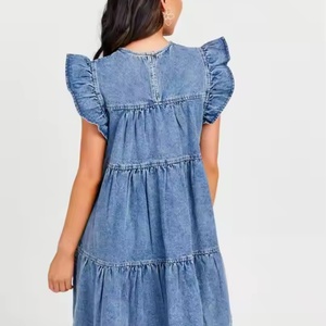 Vestido de Algodón de Manga Corta para Mujer, Estilo Nuevo 2025, Venta al por Mayor, Vestido Holgado para la Playa - Product Image 4