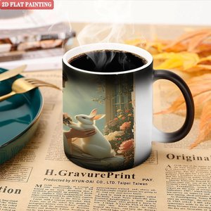 <b>Ceramic</b> <b>Mug</b> Frosted Black 11oz Heat Sensitive Daily Use Cup - Product Image 5