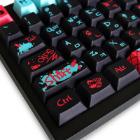 Capuchons de touches PBT à thème coréen Jinx, 129 touches, capuchons de touches Cherry pour clavier mécanique GH60/GK61/GK64/84/87/96/104/108/980