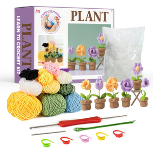 Easy to Do Handmade Kids DIY Craft Plant Flower <b>Crochet</b> and Sewing <b>Set</b> <b>Crochet</b> Knitting Kit - Product Image 1