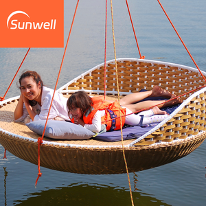 Balançoire de <span class=keywords><strong>lit</strong></span> suspendue d'usine professionnelle mobilier d'extérieur <span class=keywords><strong>lit</strong></span> de chaise longue <span class=keywords><strong>suspendu</strong></span> avec coussins imperméables - Product Image 3