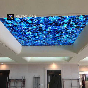 Panneau de <span class=keywords><strong>plafond</strong></span> en agate translucide personnalisé, dalle de pierres précieuses rétroéclairées naturelles pour décoration intérieure de luxe - Product Image 1