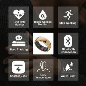 Anneau intelligent étanche avec charge sans fil, suivi de la santé sportive, moniteur de fréquence cardiaque, de température corporelle et de sommeil, compatible Android - Product Image 3