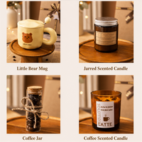 Coffret Cadeau de Luxe pour Amateurs de Café : Tasse en Céramique Manuelle avec Soucoupe, Grains de Café, Logo Personnalisé